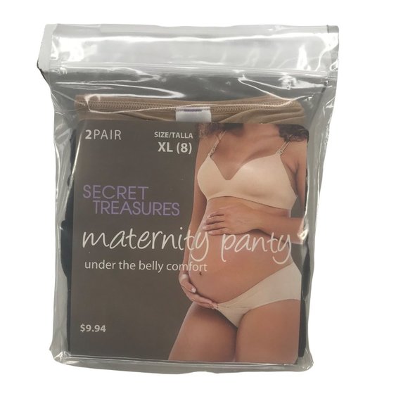 2 Pack Secret Treasures Women's Size XL 8 Maternity Panty Under Belly Comfort - Picture 1 of 5